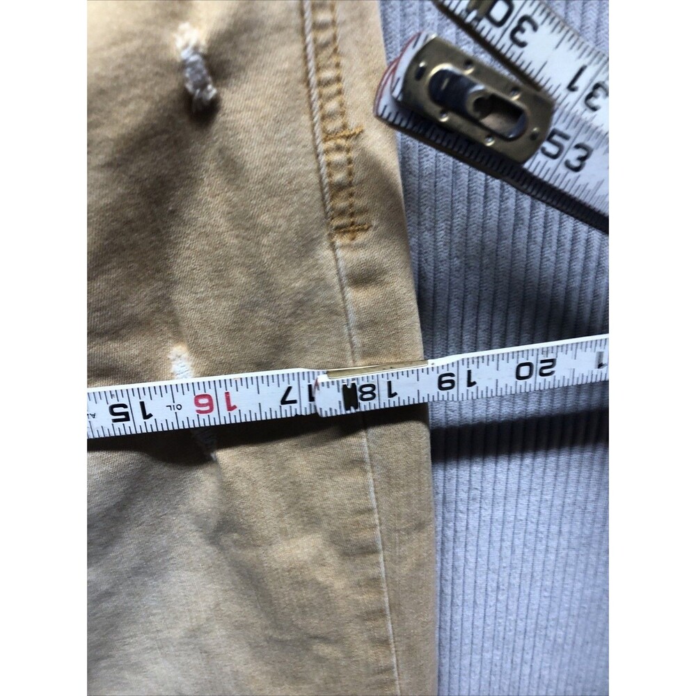 Celebrity Pink Skinny Jeans Size 15/32 Yellow Tan Factory Destroyed - Picture 10 of 16